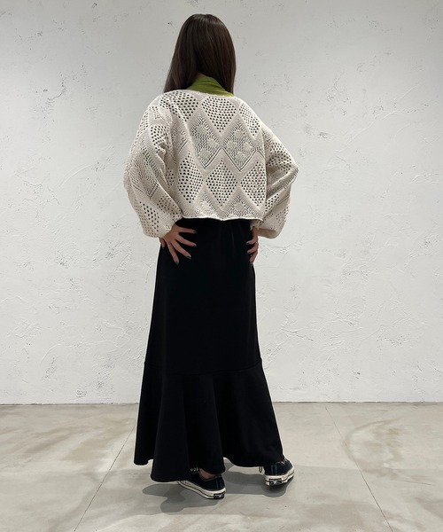 apres jour mignon(アプレジュールミニョン)の「クロシェライクニットプルオーバー【ZOZOTOWN限定アイテム】(Tシャツ/カットソー・レディース・パープル/ブラック/アイボリー/グリーン・フリー/X-LARGE)」の11枚目の写真