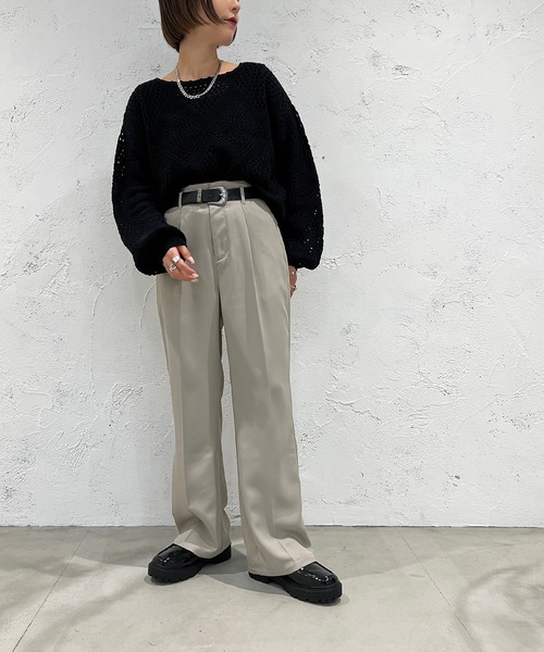 apres jour mignon(アプレジュールミニョン)の「クロシェライクニットプルオーバー【ZOZOTOWN限定アイテム】(Tシャツ/カットソー・レディース・パープル/ブラック/アイボリー/グリーン・フリー/X-LARGE)」の16枚目の写真