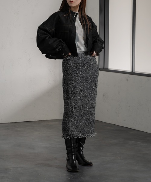 Ezick(エジック)の「ワンウォッシュショートGジャン(デニムジャケット・レディース・ブラック・FREE)」の4枚目の写真