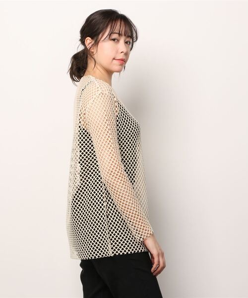 AS KNOW AS PINKY（アズノゥアズピンキー）の「メッシュッシュ重ねロンＴ（Tシャツ/カットソー・レディース・ブラック/ベージュ/ブルー・FREE）」の20枚目の写真