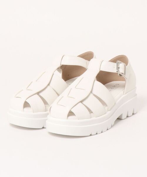 LSMR(レスモア)の「LSMR レスモア レディース 厚底グルカサンダル 122218(サンダル・レディース・ホワイト/ブラック・22.5cm/23.5cm/24.5cm/23.0cm/24.0cm/25.0cm)」の1枚目の写真