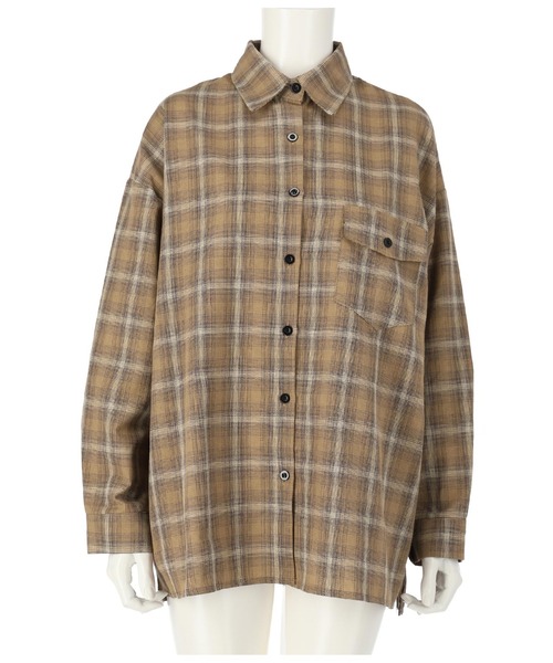 ANAP（アナップ）の「オーバーサイズチェックシャツ（シャツ/ブラウス・レディース・ベージュ/ブラック/アイボリー・FREE）」の17枚目の写真