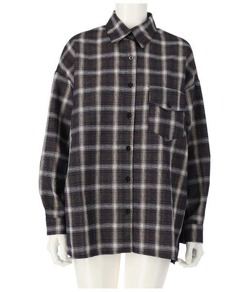 ANAP（アナップ）の「オーバーサイズチェックシャツ（シャツ/ブラウス・レディース・ベージュ/ブラック/アイボリー・FREE）」の19枚目の写真