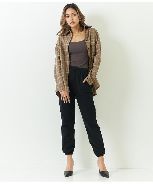 ANAP（アナップ）の「オーバーサイズチェックシャツ（シャツ/ブラウス・レディース・ベージュ/ブラック/アイボリー・FREE）」の13枚目の写真