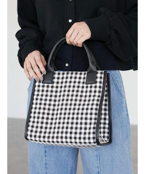 Green　Parks（グリーンパークス）の「・ギンガムスクエアトート（トートバッグ・レディース・グリーン/ブルー/ブラック・FREE）」の16枚目の写真
