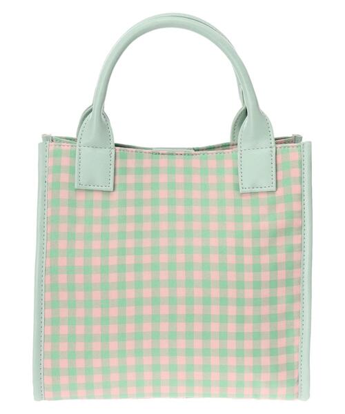 Green　Parks（グリーンパークス）の「・ギンガムスクエアトート（トートバッグ・レディース・グリーン/ブルー/ブラック・FREE）」の4枚目の写真