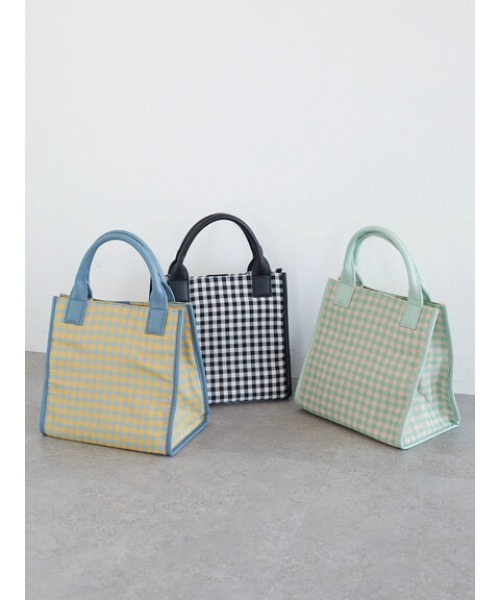 Green　Parks（グリーンパークス）の「・ギンガムスクエアトート（トートバッグ・レディース・グリーン/ブルー/ブラック・FREE）」の15枚目の写真