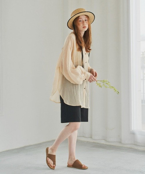 hinari（ヒナリ）の「タックハーフパンツ（その他パンツ・レディース・ブラック/キャメル・SMALL/MEDIUM）」の4枚目の写真