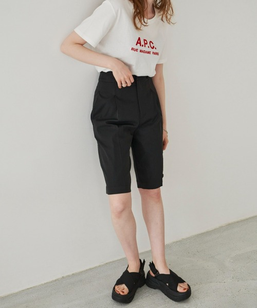 hinari（ヒナリ）の「タックハーフパンツ（その他パンツ・レディース・ブラック/キャメル・SMALL/MEDIUM）」の10枚目の写真