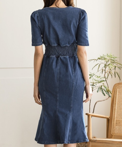 Julia Boutique(ジュリアブティック)の「フロントスリットマーメイドデニムワンピース/22014(ワンピース・レディース・ネイビー・ONE)」の8枚目の写真