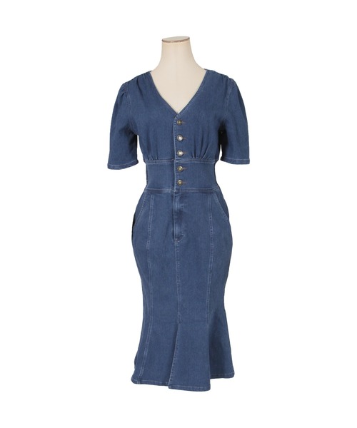 Julia Boutique(ジュリアブティック)の「フロントスリットマーメイドデニムワンピース/22014(ワンピース・レディース・ネイビー・ONE)」の17枚目の写真