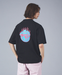 【BADBOY / バッドボーイ】BADBOYCLUB ファイヤーパターン ロゴ Tシャツ