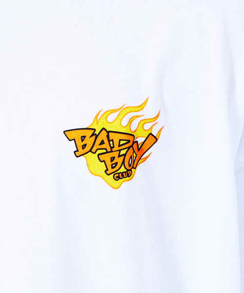 BAD BOY（バッドボーイ）の「【BADBOY / バッドボーイ】BADBOYCLUB ファイヤーパターン ロゴ Tシャツ（Tシャツ/カットソー・メンズ・ホワイト/ライトブルー/ブラック・M/L）」の10枚目の写真