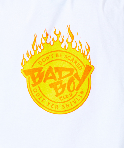 BAD BOY（バッドボーイ）の「【BADBOY / バッドボーイ】BADBOYCLUB ファイヤーパターン ロゴ Tシャツ（Tシャツ/カットソー・メンズ・ホワイト/ライトブルー/ブラック・M/L）」の11枚目の写真