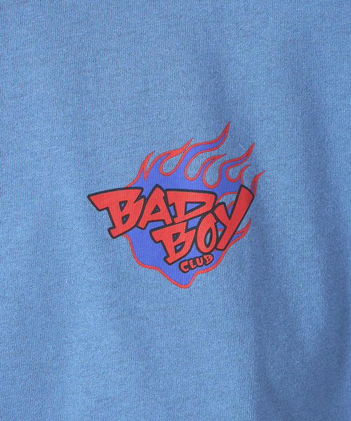 BAD BOY（バッドボーイ）の「【BADBOY / バッドボーイ】BADBOYCLUB ファイヤーパターン ロゴ Tシャツ（Tシャツ/カットソー・メンズ・ホワイト/ライトブルー/ブラック・M/L）」の12枚目の写真