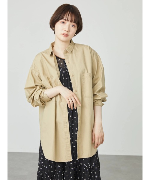 AMERICAN HOLIC（アメリカンホリック）の「バックロゴWポケットワークシャツ（シャツ/ブラウス・レディース・ベージュ/カーキ・M/L）」の4枚目の写真