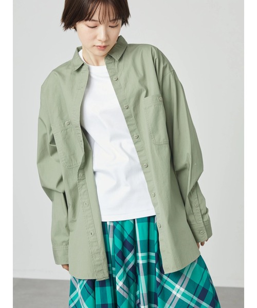 AMERICAN HOLIC（アメリカンホリック）の「バックロゴWポケットワークシャツ（シャツ/ブラウス・レディース・ベージュ/カーキ・M/L）」の5枚目の写真