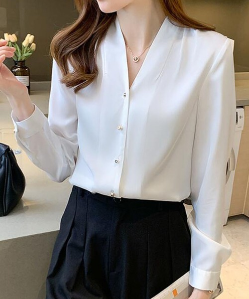 セール】Vネックシャツブラウス（シャツ/ブラウス）｜Girly Doll