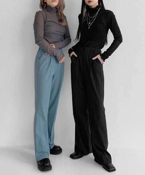 LVEU.（ラブユ.）の「Sheer mellow tops / シアーメロートップス（Tシャツ/カットソー・レディース・ブラック/グレー・FREE）」の6枚目の写真