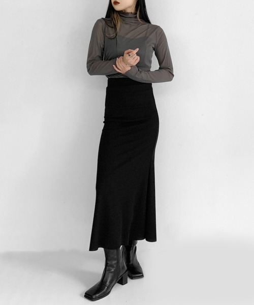 LVEU.（ラブユ.）の「Sheer mellow tops / シアーメロートップス（Tシャツ/カットソー・レディース・ブラック/グレー・FREE）」の18枚目の写真