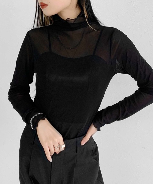 LVEU.（ラブユ.）の「Sheer mellow tops / シアーメロートップス（Tシャツ/カットソー・レディース・ブラック/グレー・FREE）」の20枚目の写真