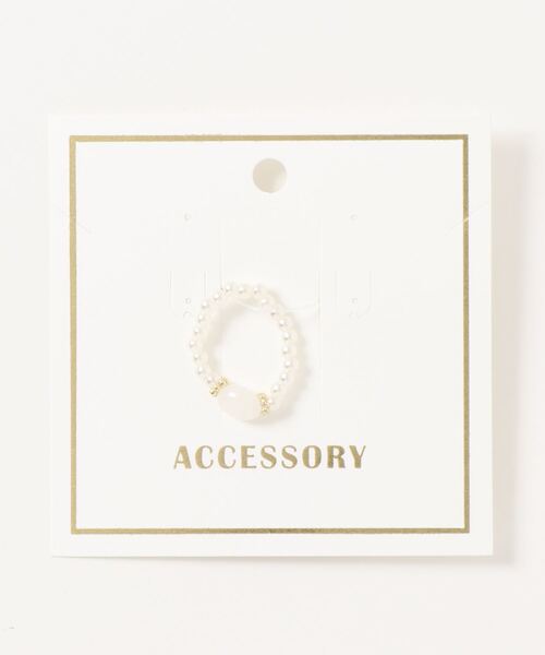 casita(RETRO GIRL)（カシータ）の「パールリング（リング・レディース・ブラウン/アイボリー/ブルー・FREE）」の5枚目の写真