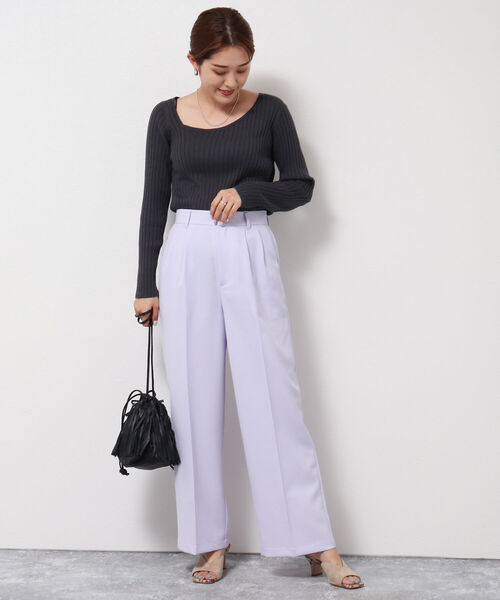 NOLLEY’S（ノーリーズ）の「◇【WEB限定】カラータックパンツ（その他パンツ・レディース・ベージュ/ネイビー/ブラウン/ラベンダー・40/38/36）」の22枚目の写真