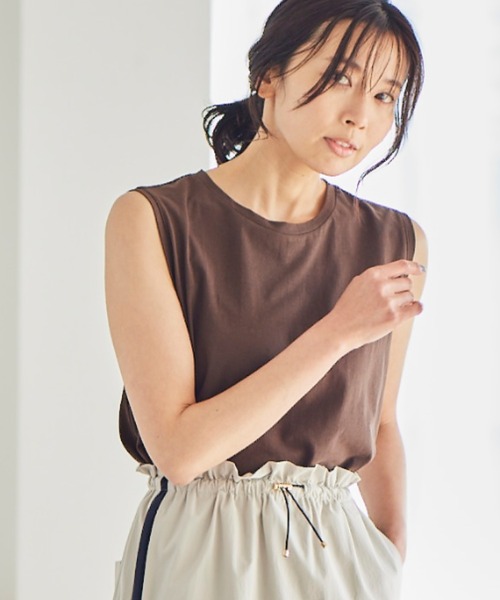 BARNYARDSTORM（バンヤードストーム）の「BARNYARDSTORM / 【WEB限定サイズL】ドライタッチタンク（Tシャツ/カットソー・レディース・グレイッシュベージュ/ブラウン/ブラック/ホワイト・0/2/1）」の3枚目の写真