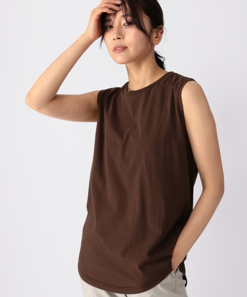 BARNYARDSTORM（バンヤードストーム）の「BARNYARDSTORM / 【WEB限定サイズL】ドライタッチタンク（Tシャツ/カットソー・レディース・グレイッシュベージュ/ブラウン/ブラック/ホワイト・0/2/1）」の6枚目の写真