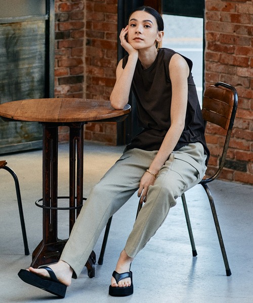 BARNYARDSTORM（バンヤードストーム）の「BARNYARDSTORM / 【WEB限定サイズL】ドライタッチタンク（Tシャツ/カットソー・レディース・グレイッシュベージュ/ブラウン/ブラック/ホワイト・0/2/1）」の5枚目の写真