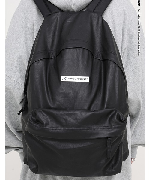 MASONPRINCE（メイソンプリンス）の「PUレザーコーティングバックパック BB2008 【MASONPRINCE】（バックパック/リュック・メンズ・ブラック・FREE）」の5枚目の写真