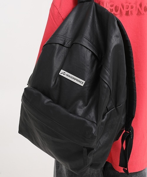 MASONPRINCE（メイソンプリンス）の「PUレザーコーティングバックパック BB2008 【MASONPRINCE】（バックパック/リュック・メンズ・ブラック・FREE）」の11枚目の写真