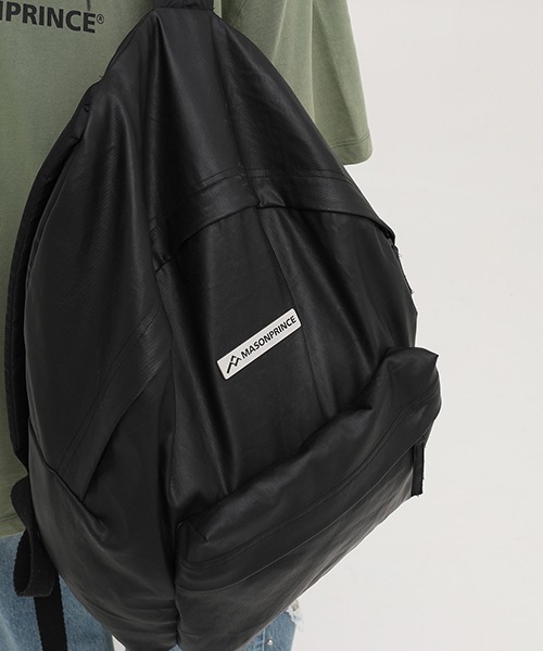 MASONPRINCE（メイソンプリンス）の「PUレザーコーティングバックパック BB2008 【MASONPRINCE】（バックパック/リュック・メンズ・ブラック・FREE）」の13枚目の写真