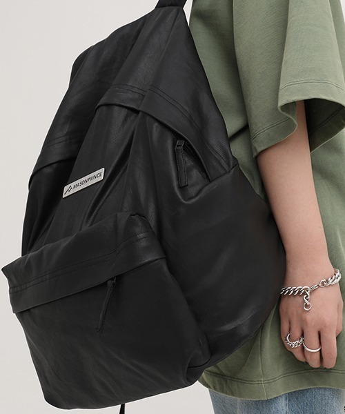 MASONPRINCE（メイソンプリンス）の「PUレザーコーティングバックパック BB2008 【MASONPRINCE】（バックパック/リュック・メンズ・ブラック・FREE）」の14枚目の写真