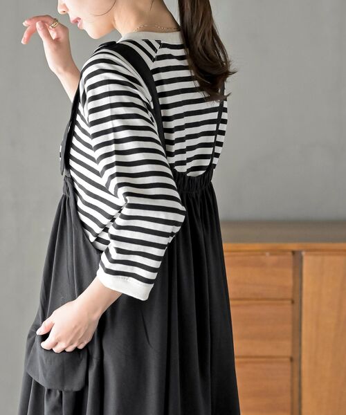 rps（アールピーエス）の「麻混アウトポケットジャンスカート（ジャンパースカート・レディース・ブラック/ネイビー/ライトカーキ/グレイッシュベージュ/ブラウン・M/フリー）」の11枚目の写真