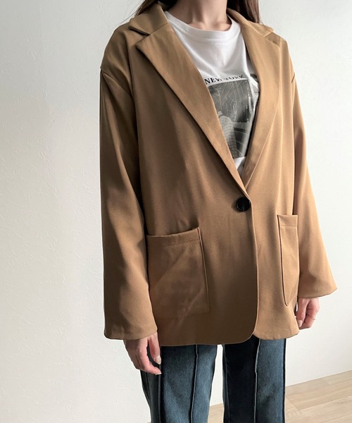 ISOOK（アイスー）の「【ZOZOTOWN限定】Single tailored jacket / シングルテーラードジャケット（テーラードジャケット・レディース・ベージュ/チャコール・FREE）」の8枚目の写真