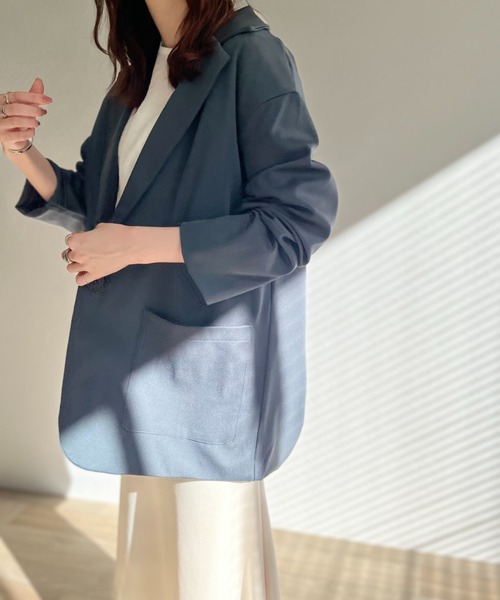 ISOOK（アイスー）の「【ZOZOTOWN限定】Single tailored jacket / シングルテーラードジャケット（テーラードジャケット・レディース・ベージュ/チャコール・FREE）」の14枚目の写真