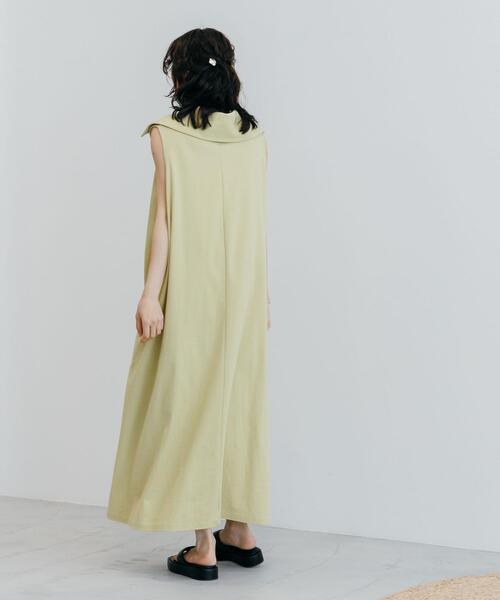 CITEN（シテン）の「＜CITEN（シテン）＞ビッグカラースキッパーマキシワンピース（ワンピース・レディース・ブラック/ライム・FREE）」の5枚目の写真