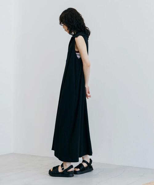 CITEN（シテン）の「＜CITEN（シテン）＞ビッグカラースキッパーマキシワンピース（ワンピース・レディース・ブラック/ライム・FREE）」の8枚目の写真