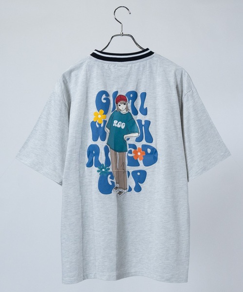 Red Cap Girl（レッドキャプガール）の「【a-r】〔Red Cap Girl/レッドキャップガール〕天竺 RCGラインリブ リンガーTシャツ（Tシャツ/カットソー・メンズ・サックスブルー/ホワイト/グリーン/ブルー/ホワイト系その他/アッシュグレー/ブラック/ブルー系1/ホワイト系1/ブラック系1/グレー系1・MEDIUM/LARGE/X-LARGE）」の7枚目の写真