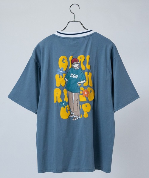 Red Cap Girl（レッドキャプガール）の「【a-r】〔Red Cap Girl/レッドキャップガール〕天竺 RCGラインリブ リンガーTシャツ（Tシャツ/カットソー・メンズ・サックスブルー/ホワイト/グリーン/ブルー/ホワイト系その他/アッシュグレー/ブラック/ブルー系1/ホワイト系1/ブラック系1/グレー系1・MEDIUM/LARGE/X-LARGE）」の11枚目の写真