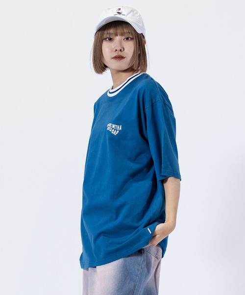 Red Cap Girl（レッドキャプガール）の「【a-r】〔Red Cap Girl/レッドキャップガール〕天竺 RCGラインリブ リンガーTシャツ（Tシャツ/カットソー・メンズ・サックスブルー/ホワイト/グリーン/ブルー/ホワイト系その他/アッシュグレー/ブラック/ブルー系1/ホワイト系1/ブラック系1/グレー系1・MEDIUM/LARGE/X-LARGE）」の19枚目の写真