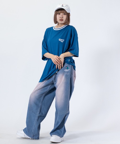 Red Cap Girl（レッドキャプガール）の「【a-r】〔Red Cap Girl/レッドキャップガール〕天竺 RCGラインリブ リンガーTシャツ（Tシャツ/カットソー・メンズ・サックスブルー/ホワイト/グリーン/ブルー/ホワイト系その他/アッシュグレー/ブラック/ブルー系1/ホワイト系1/ブラック系1/グレー系1・MEDIUM/LARGE/X-LARGE）」の22枚目の写真