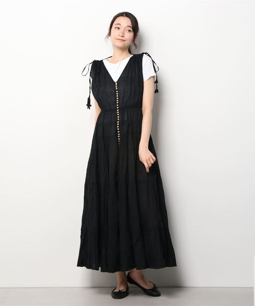 ottod'Ame（オットダム）の「ottod'Ame/オットダム/ONEPIECE ﾎﾞﾀﾝ（ワンピース・レディース・ブラック/ホワイト/グリーン・42）」の2枚目の写真