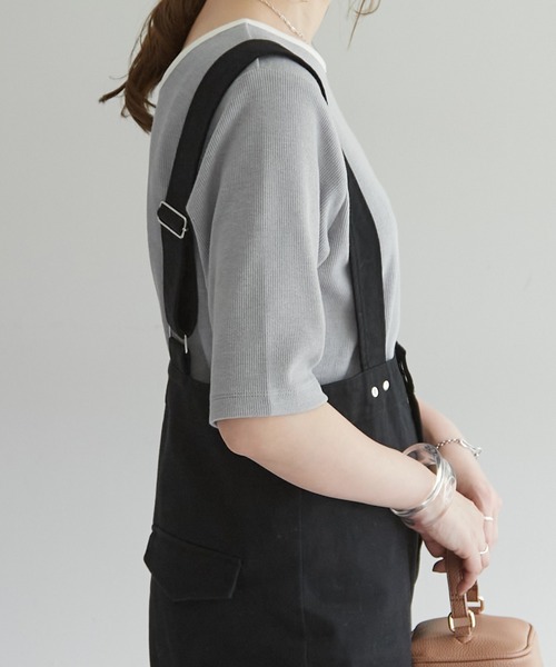 DISCOAT（ディスコート）の「【前後2WAY】粗杢リブプルオーバー（Tシャツ/カットソー・レディース・ブラック/グレー/ベージュ/パープル・FREE）」の5枚目の写真