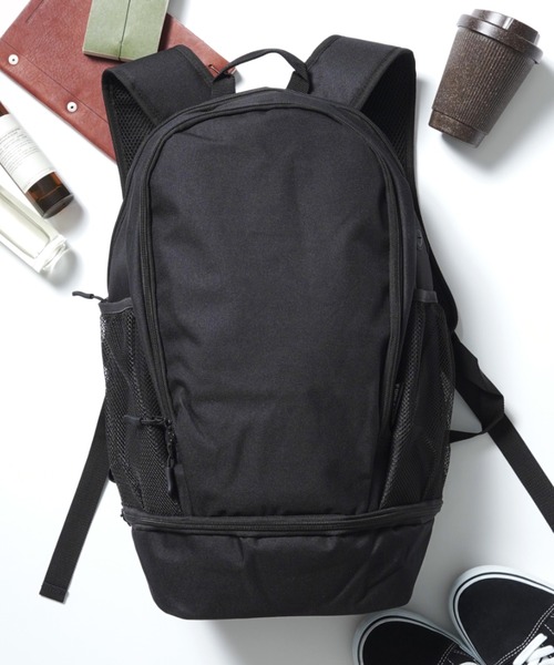 FORECAST(フォーキャスト)の「【FORECAST】アクティブバックパック20L リュックサック デイパック 通勤・通学 旅行 ジム アウトドア キャンプ 15inch以下PC収納可シューズ収納付き 9120(バックパック/リュック・メンズ・ブラック/グレー・FREE)」の4枚目の写真