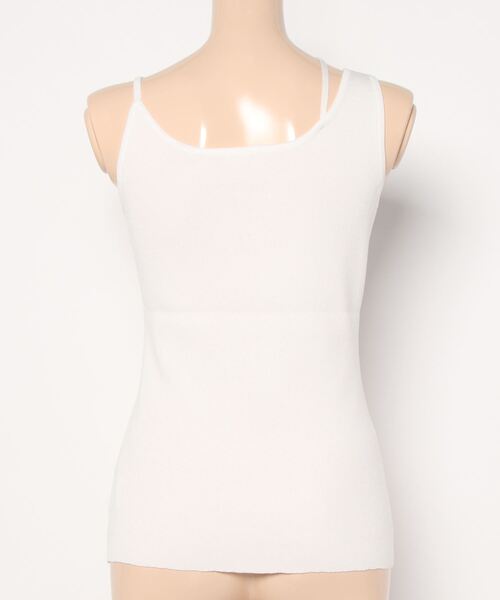 Cheek（チーク）の「アシメストラップニットキャミソール（キャミソール・レディース・ブラック/ベージュ/オフホワイト/イエロー・MEDIUM）」の6枚目の写真