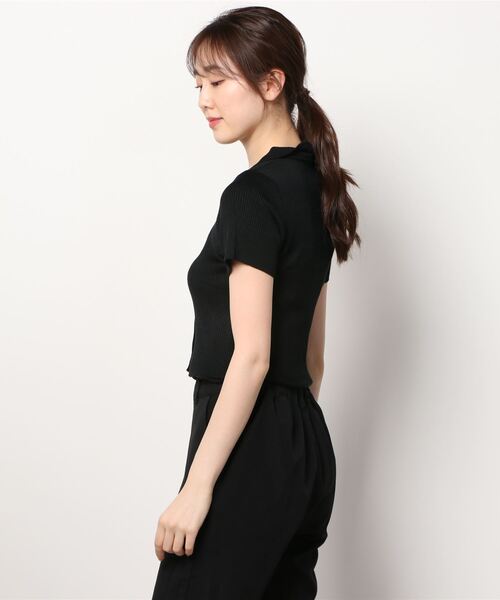 WC(ダブル シー)の「カラー半袖ポロ(Tシャツ/カットソー・レディース・ホワイト/ライトパープル/ブラック/グリーン/ピンク・FREE)」の7枚目の写真