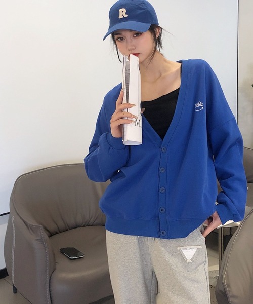 meJane(ミージェーン)の「smillロゴBIGシルエットスウェットカーディガン【ZOZOTOWN限定】(カーディガン/ボレロ・レディース・ホワイト/グレー/ピンク/ロイヤルブルー・FREE)」の16枚目の写真