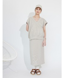 ALEXIA STAM | V Neck Sweatshirt & Skirt Set/Vネックスウェットシャツ＆スカートセット(ワンピース)